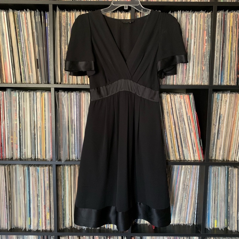 BCBGMaxAzria Black Silk Dress Size 0 - Picture 6 of 8